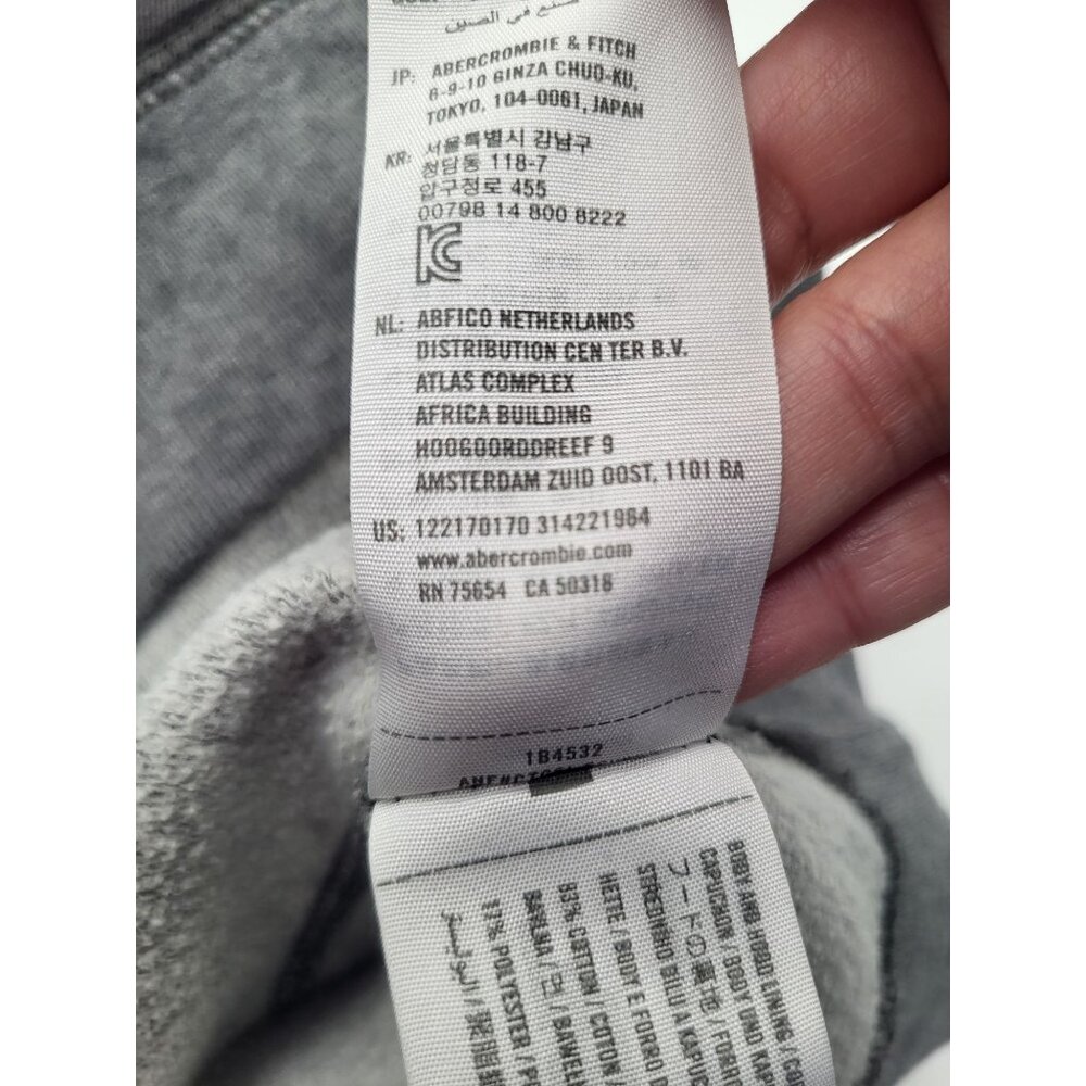 Abercrombie & Fitch y2k Young Men's SZ Small Gray Hoodie Pullover Shirt w/Pocket - Picture 10 of 14